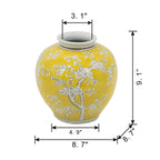 Decorative Yellow and White Accent Vase