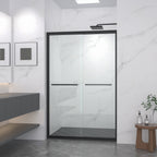 Aluminum Frame Double Sliding Shower Door 44-48"x72"