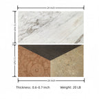 12x24 Waterjet Marble Tile - White Gold Red Gray