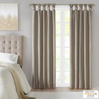 Twist Tab Total Blackout Window Curtain Panel Pewter 50x95"