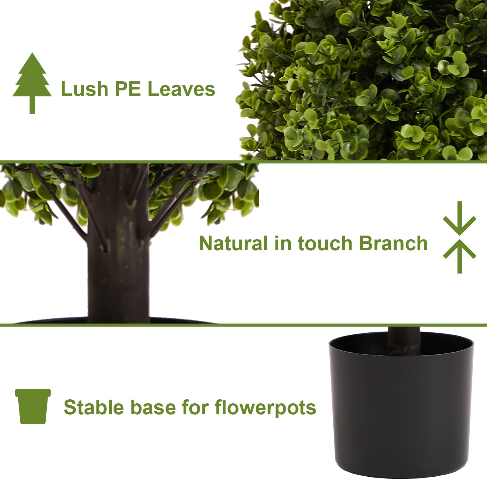 Boxwood Ball Shaped Artificial Topiary Shrubs Set of 2