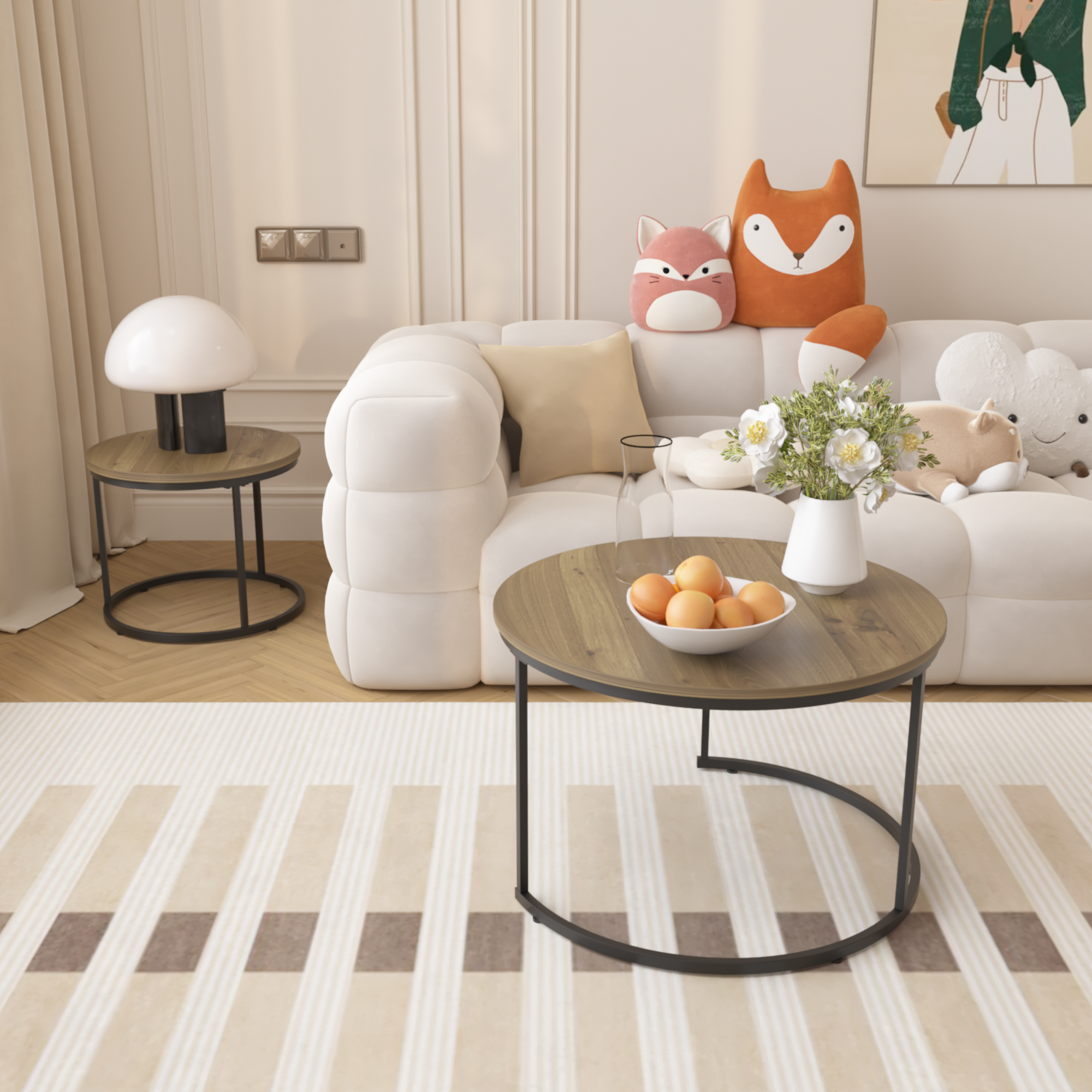 27.6" Nesting Coffee Table Set of 2