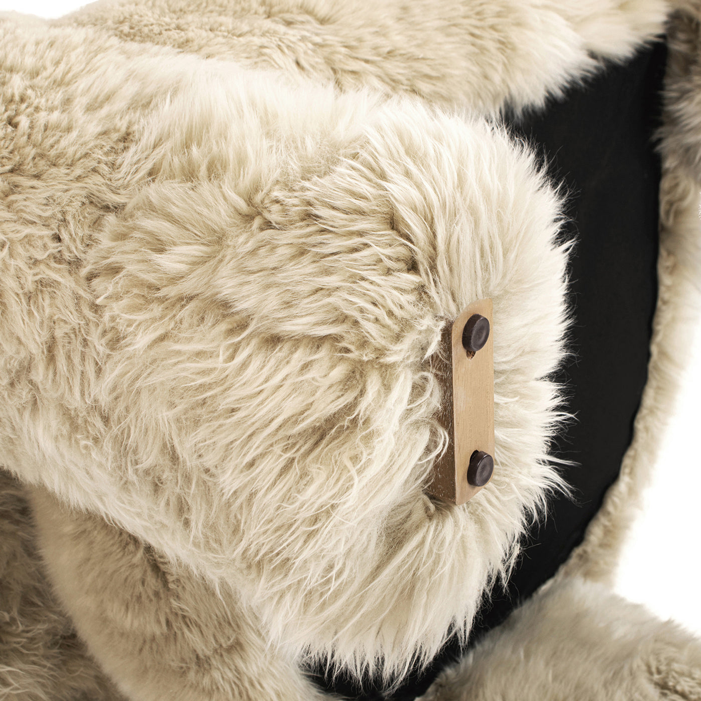 Avalon 35" Genuine Sheepskin Fur Split Barrel Back Accent Chair