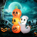 HOMCOM 5ft Inflatable Halloween Ghost and Pumpkin Decoration