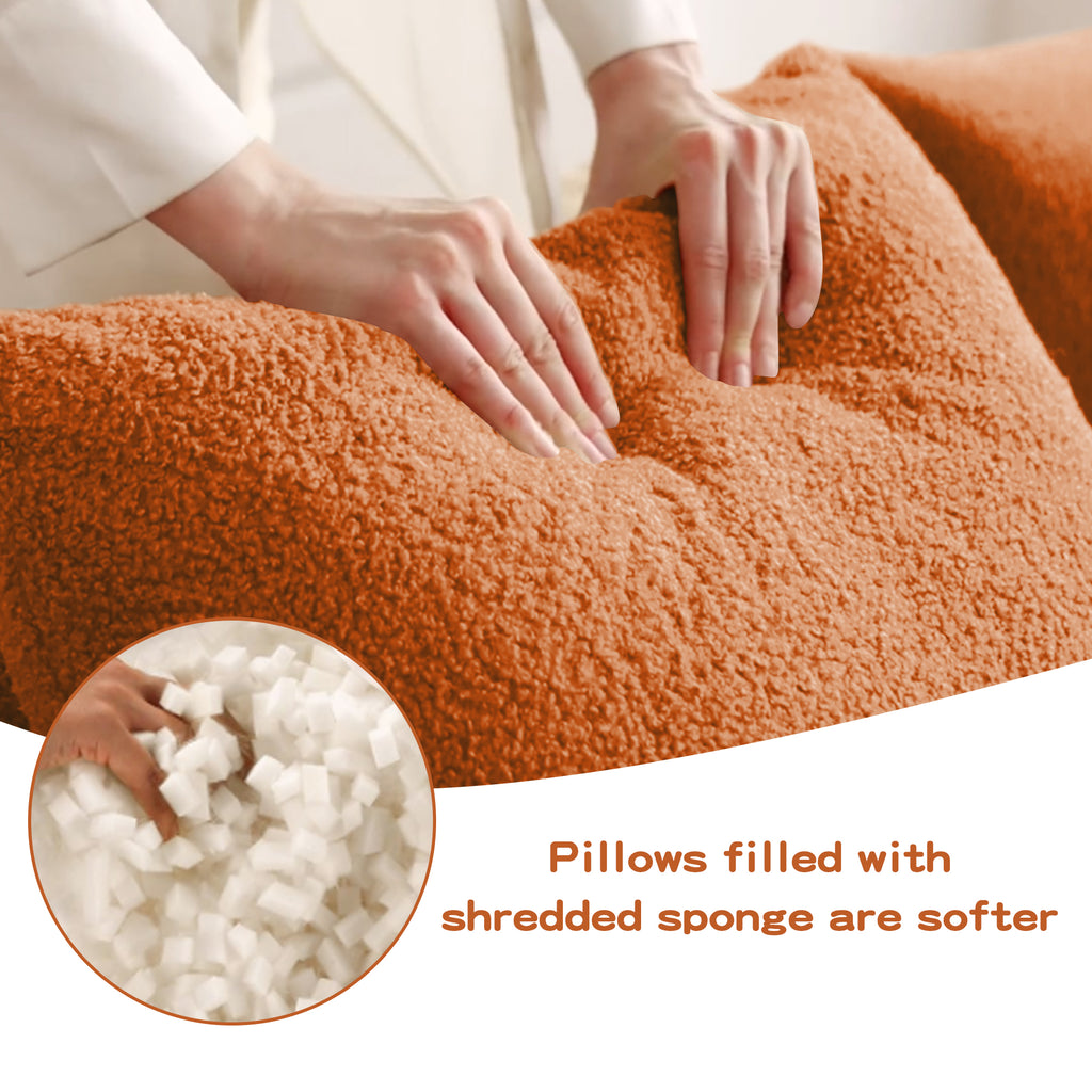 Soft Teddy Fabric Boneless Sofa
