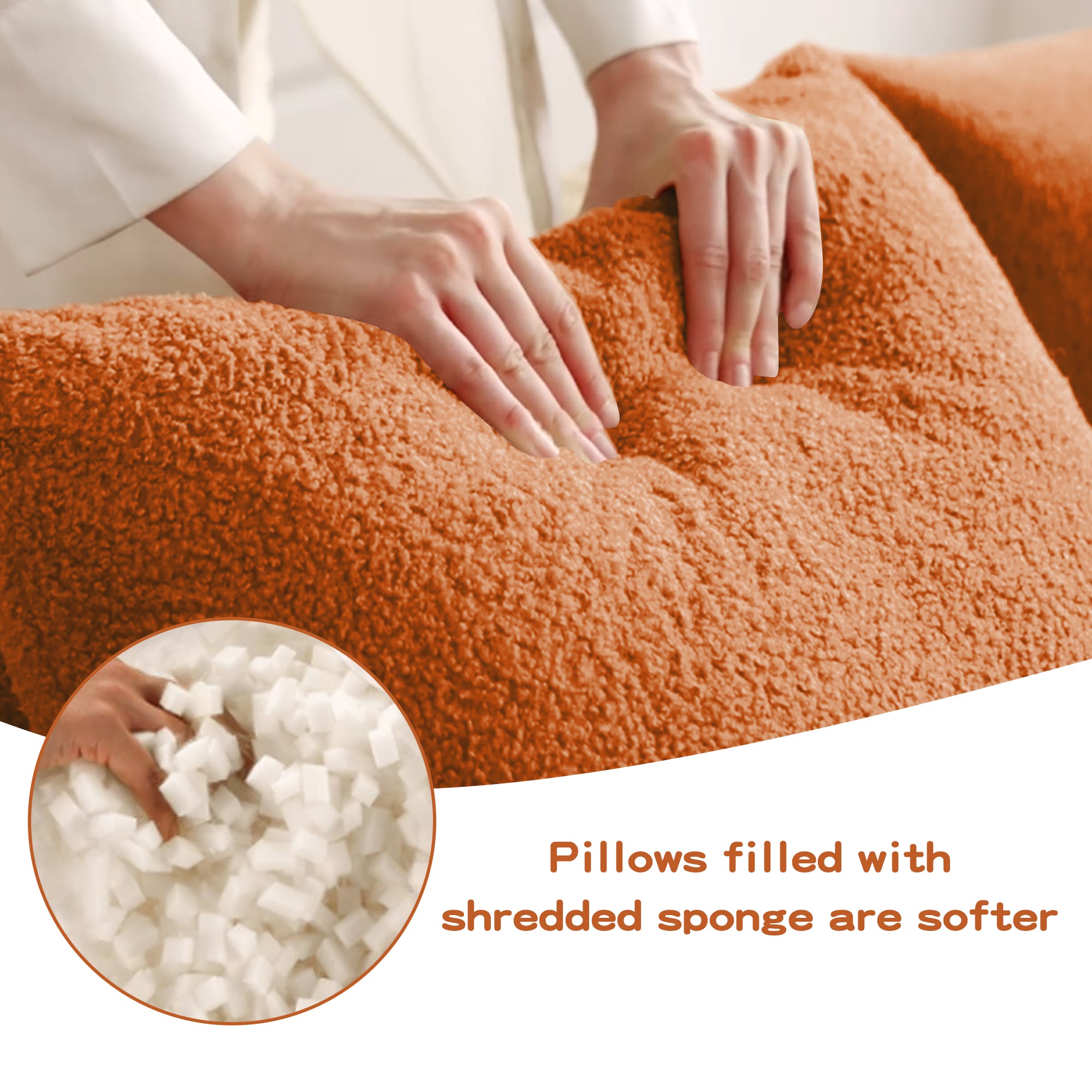 Soft Teddy Fabric Boneless Sofa