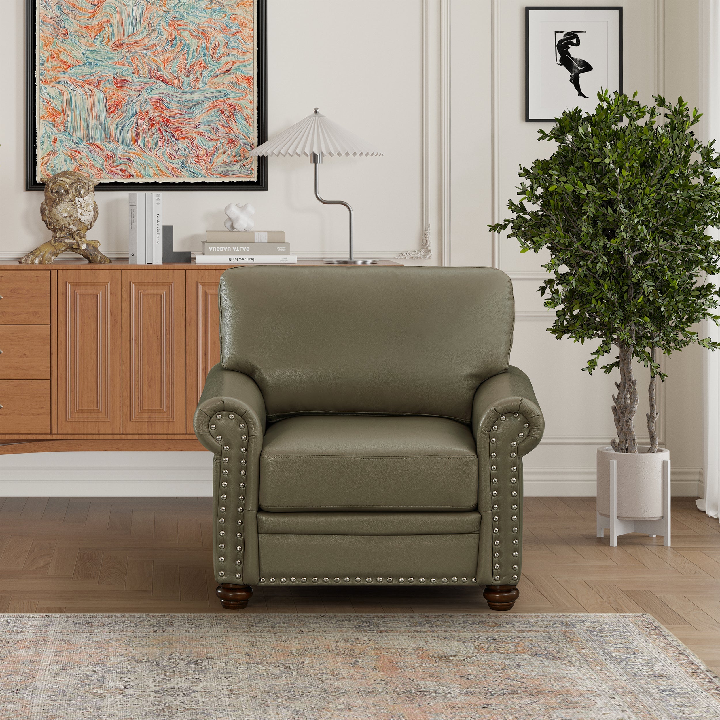 Elegant Leather Accent Chair