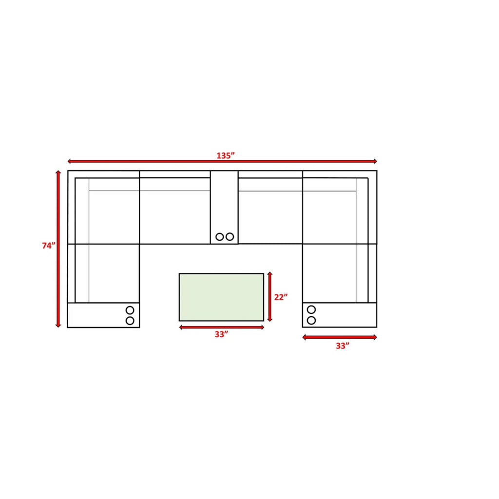 Fully Assembled 4-Seater Outdoor Modular Sectional Set
