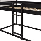Twin Over Twin Wood Bunk Bed with Tent in Espresso