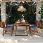 U_STYLE Farmhouse 5-Piece Outdoor Patio Dining Set