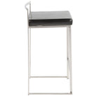 26" Contemporary Stackable Counter Stool in Brushed Stainless Steel