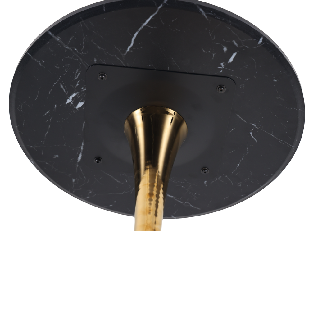 Black Marble Tulip Dining Table for 2-4 People