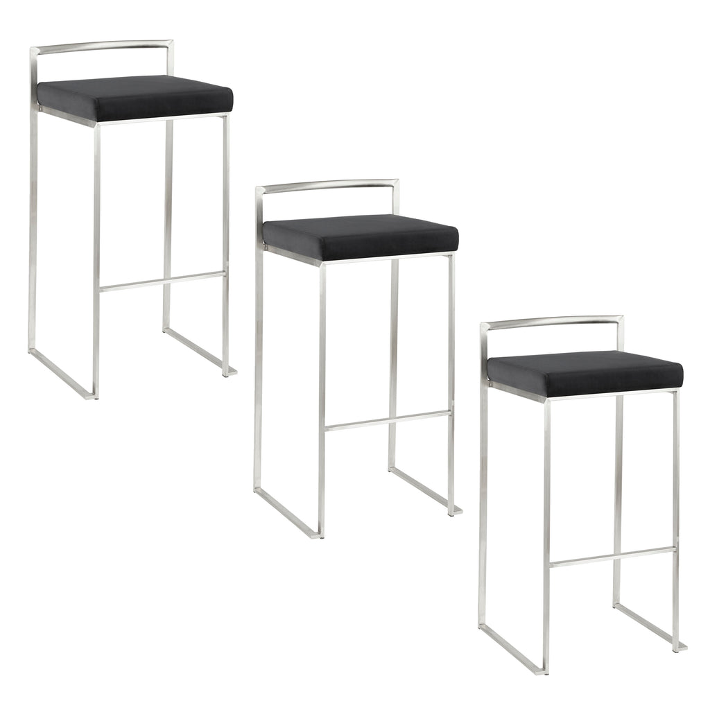 30" Contemporary Stackable Barstool Set of Three