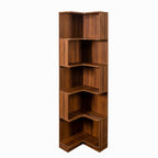 5 Tier Corner Bookshelf with Baffle and LED Lights
