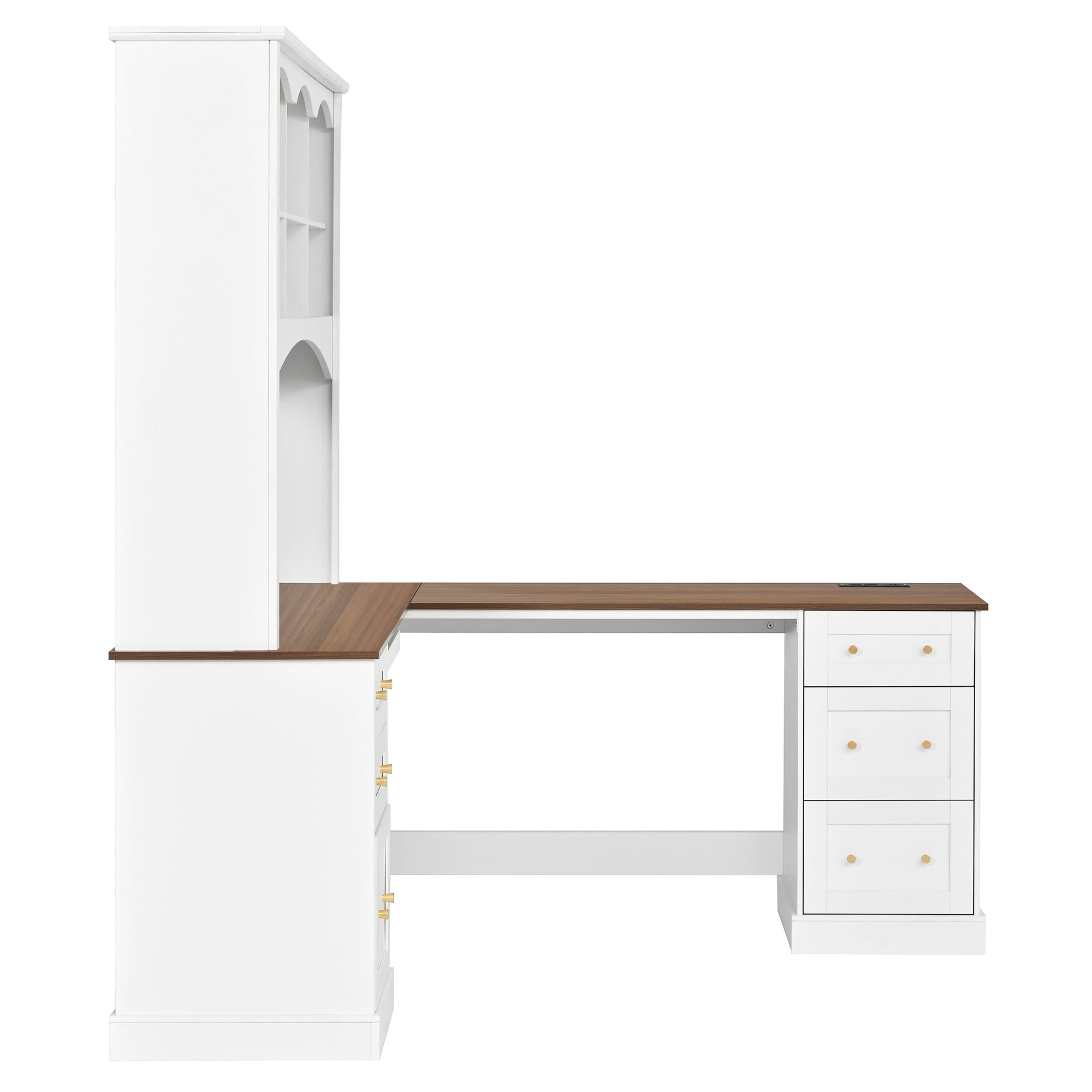 Space-Saving L-Shaped Computer Desk