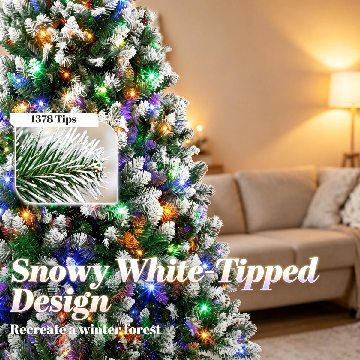 7.5 Ft Pre-Lit Artificial Christmas Tree