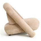 Lounge Chair in Dark Beige Velvet