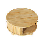 Round Fluted Coffee Table with Storage