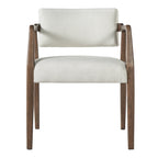Mid-Century Rubber Wood Upholstered Dining Armchair (Set of 2)