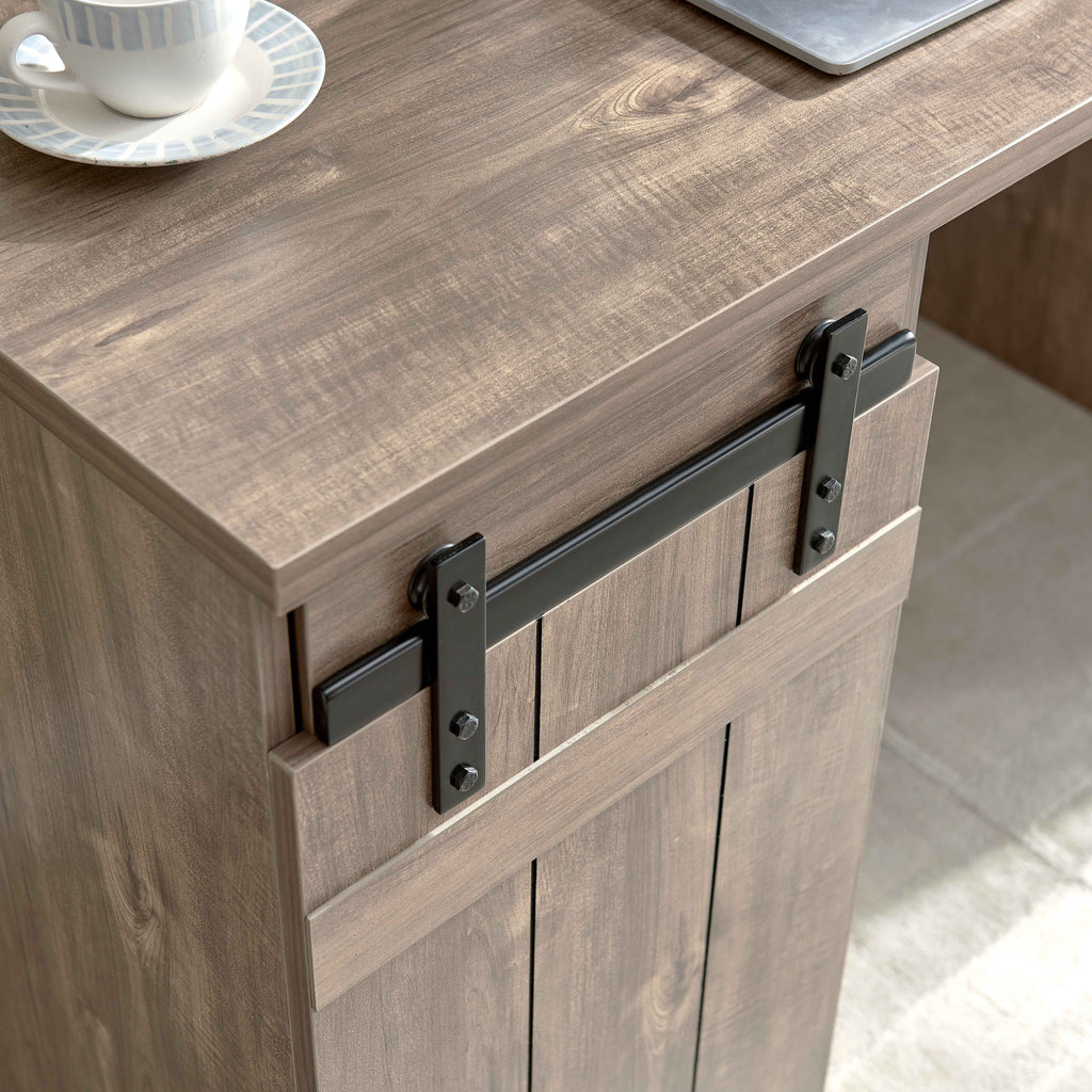Home Office Desk with One Cabinet and Three Shelves