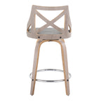 24" Fixed-Height Counter Stool with Swivel in Light