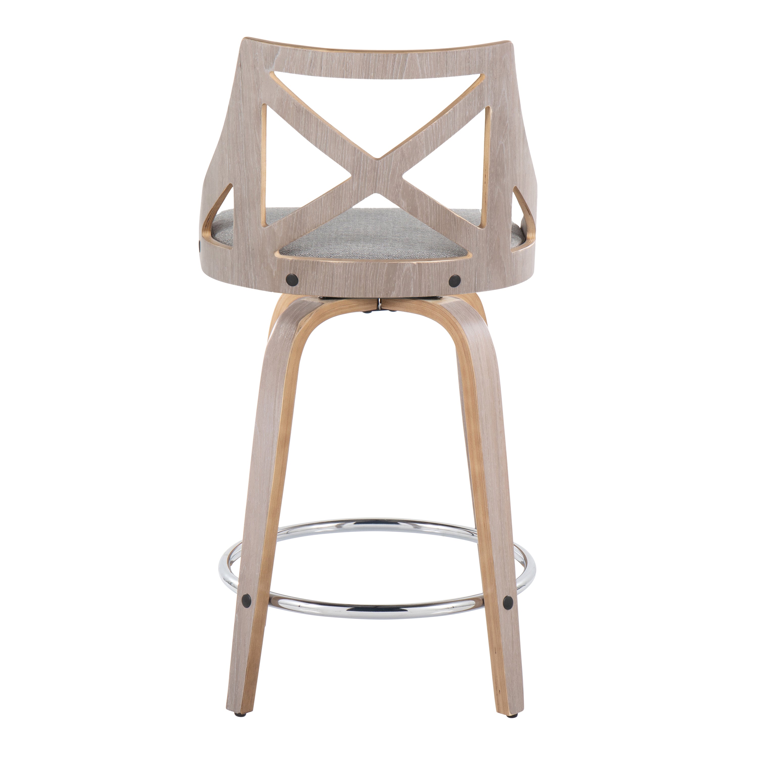 24" Fixed-Height Counter Stool with Swivel in Light