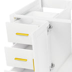 48" Bathroom Vanity Base Cabinet with Soft-Close Double Doors & 9 Smooth Drawers