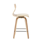 Folia Mid-Century Modern Counter Stool in Zebra Wood