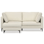Ava 76 Inch Mid Century Sofa with Ottoman Set