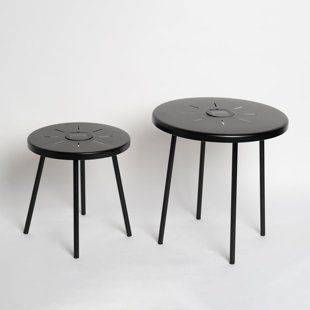 2-Pack Solar Powered Side Table Set with LED Light