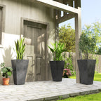 Outsunny 28" Tall Planters - Set of 3 Plastic Flower Pots