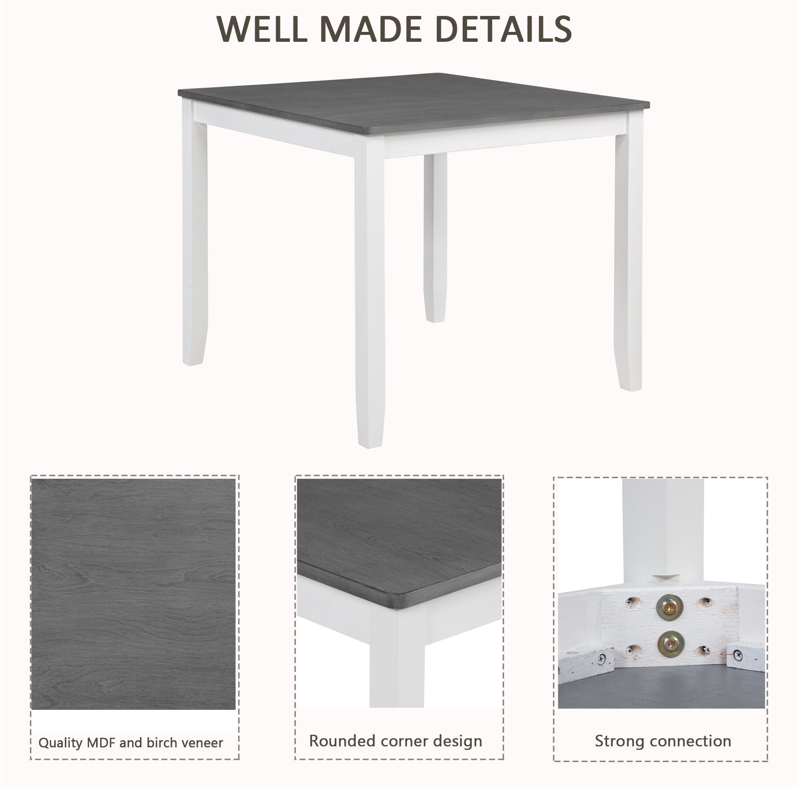 5-Piece Dining Table Set with 4 Chairs
