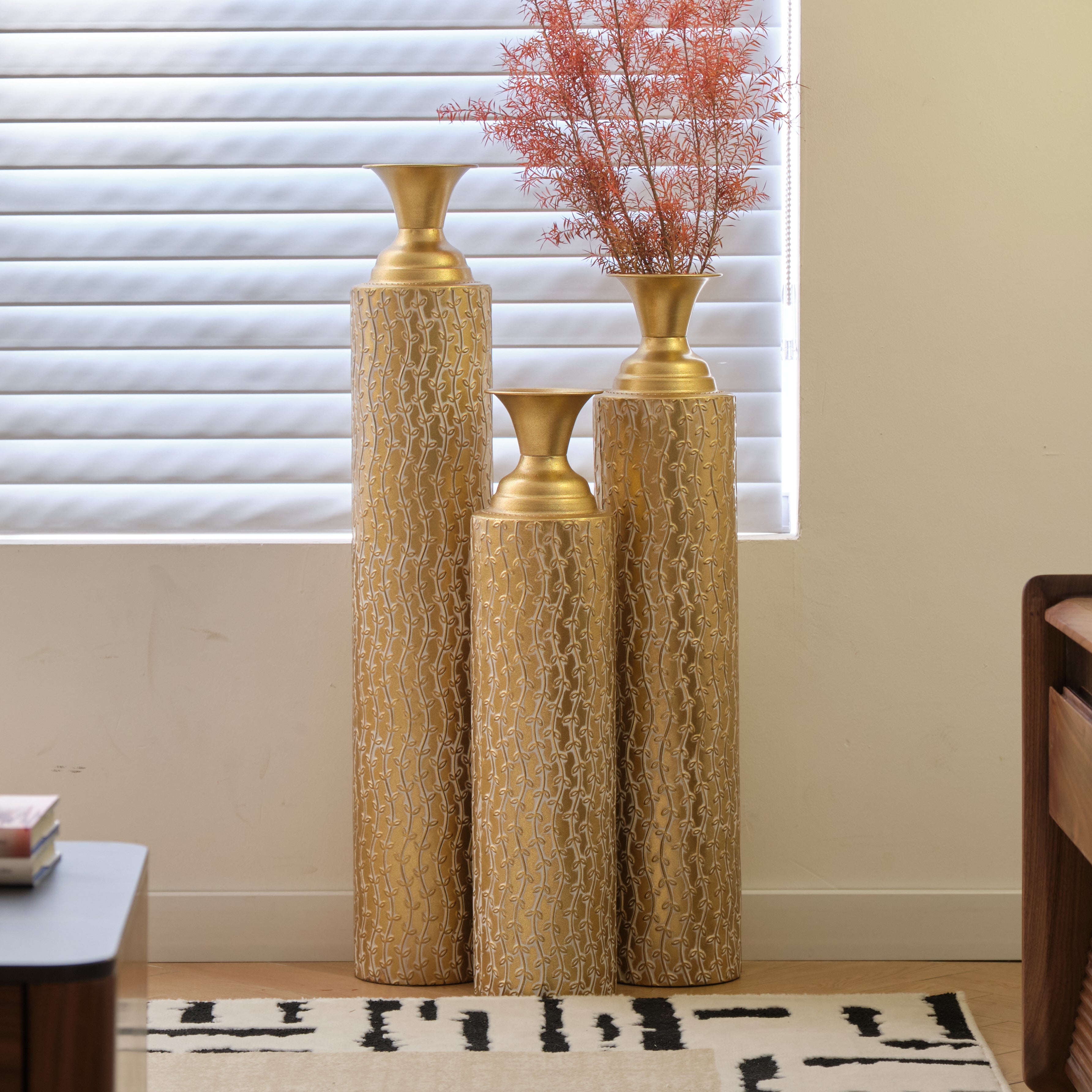 Metal Decorative Vases Set of 3