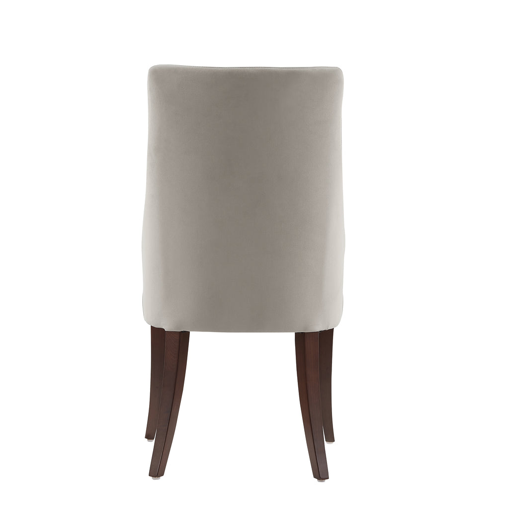 Connie Wood Vegan Leather and Velvet Dining Chair