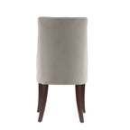 Connie Wood Vegan Leather and Velvet Dining Chair
