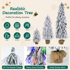 Pre-Lit Flocked Christmas Tree Set of 3