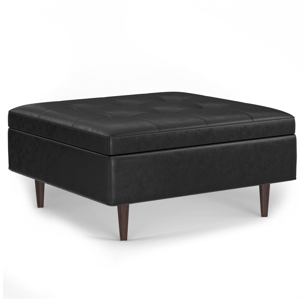 Shay Mid Century Large Square Coffee Table Storage Ottoman