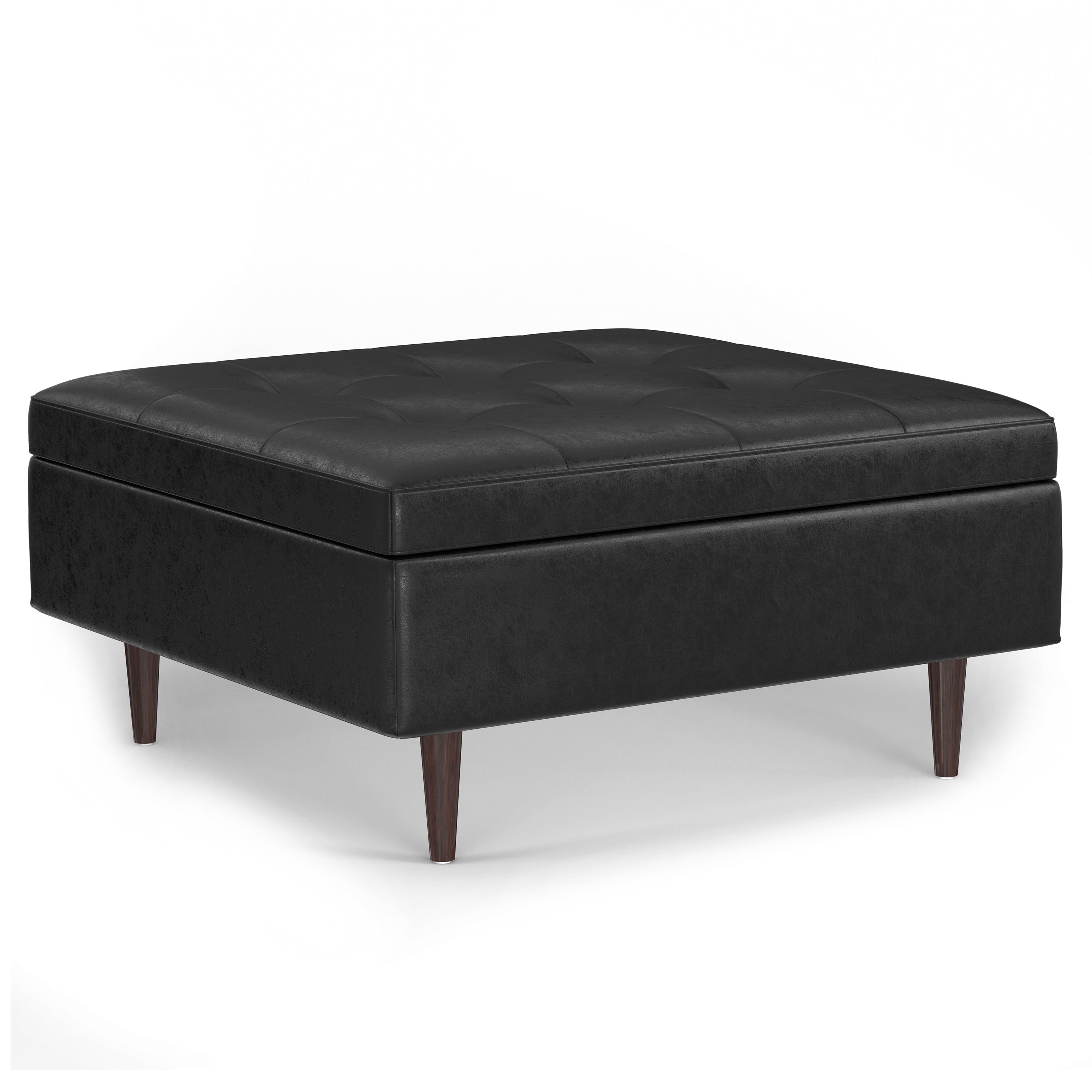 Shay Mid Century Large Square Coffee Table Storage Ottoman