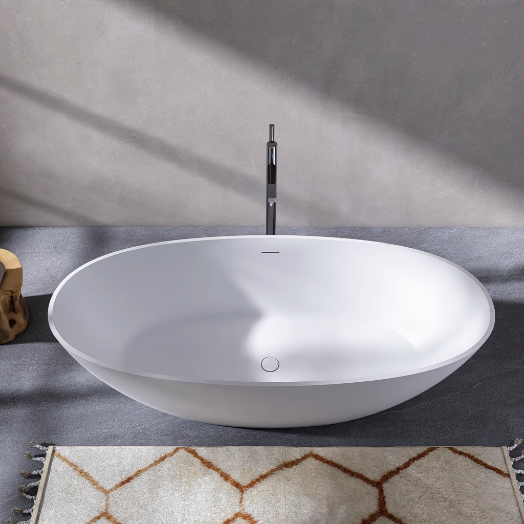 Freestanding Solid Surface Soaking Bathtub