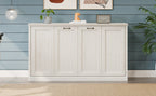 Twin Size Horizontal Murphy Bed in Rustic White