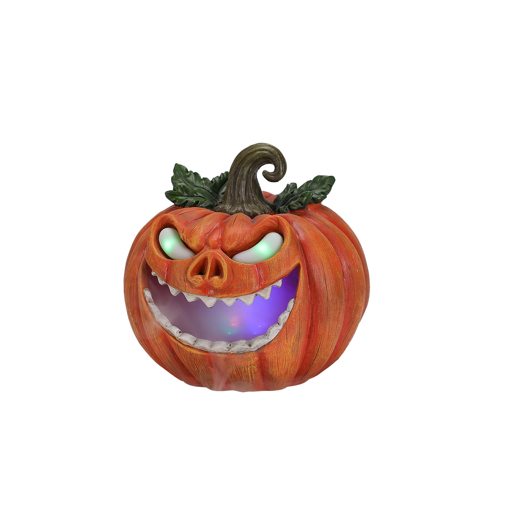 Halloween Pumpkin Monster Mist Maker, LED Light Up Fogger Figurine