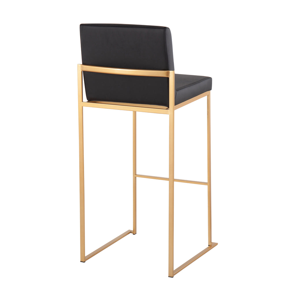 30" Contemporary High Back Barstool Set of Three