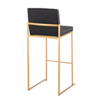30" Contemporary High Back Barstool Set of Three