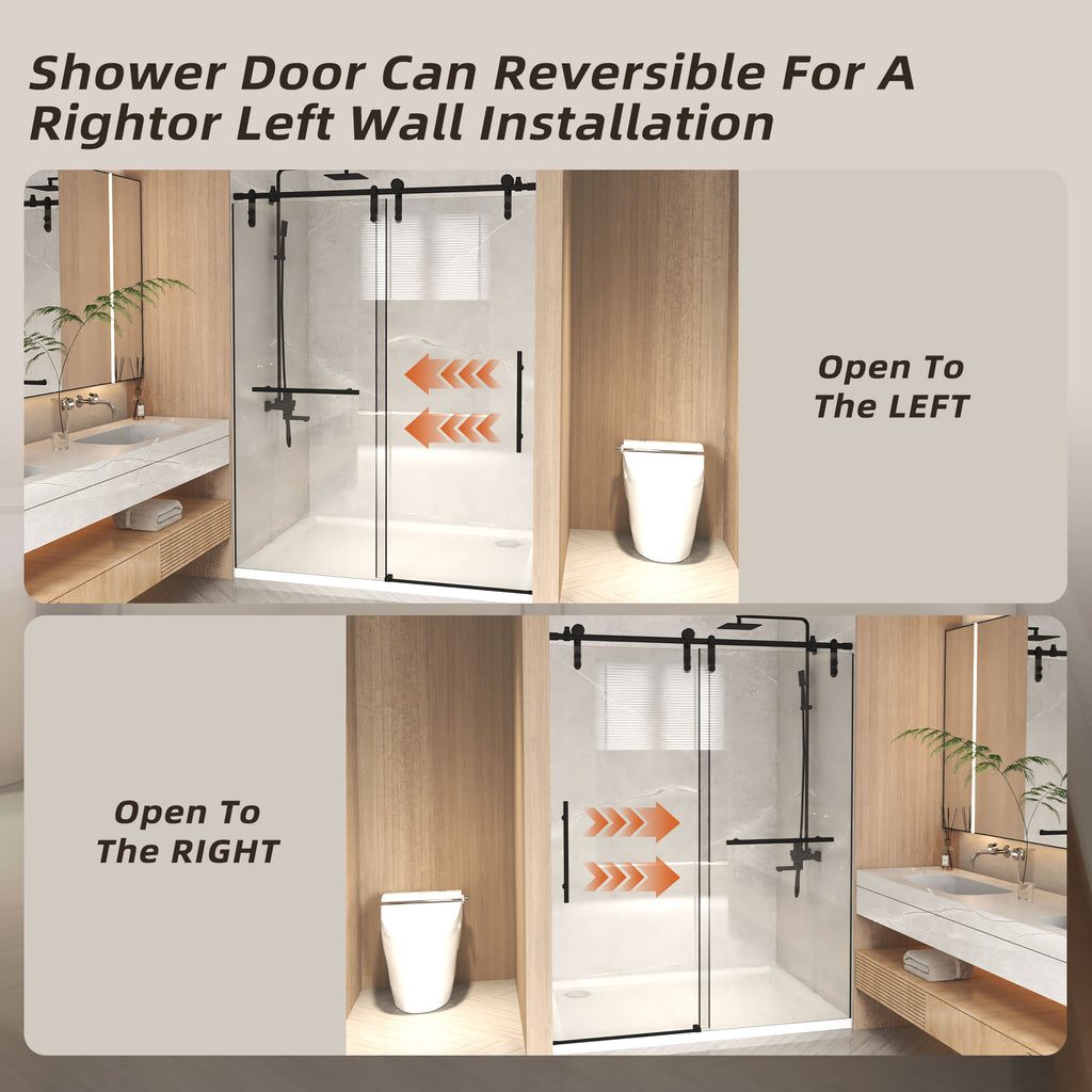 Frameless Sliding Shower Door - 44-48" x 76" H