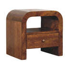 Solid Wood Darcy Nightstand with 1 Drawer and Open Shelf