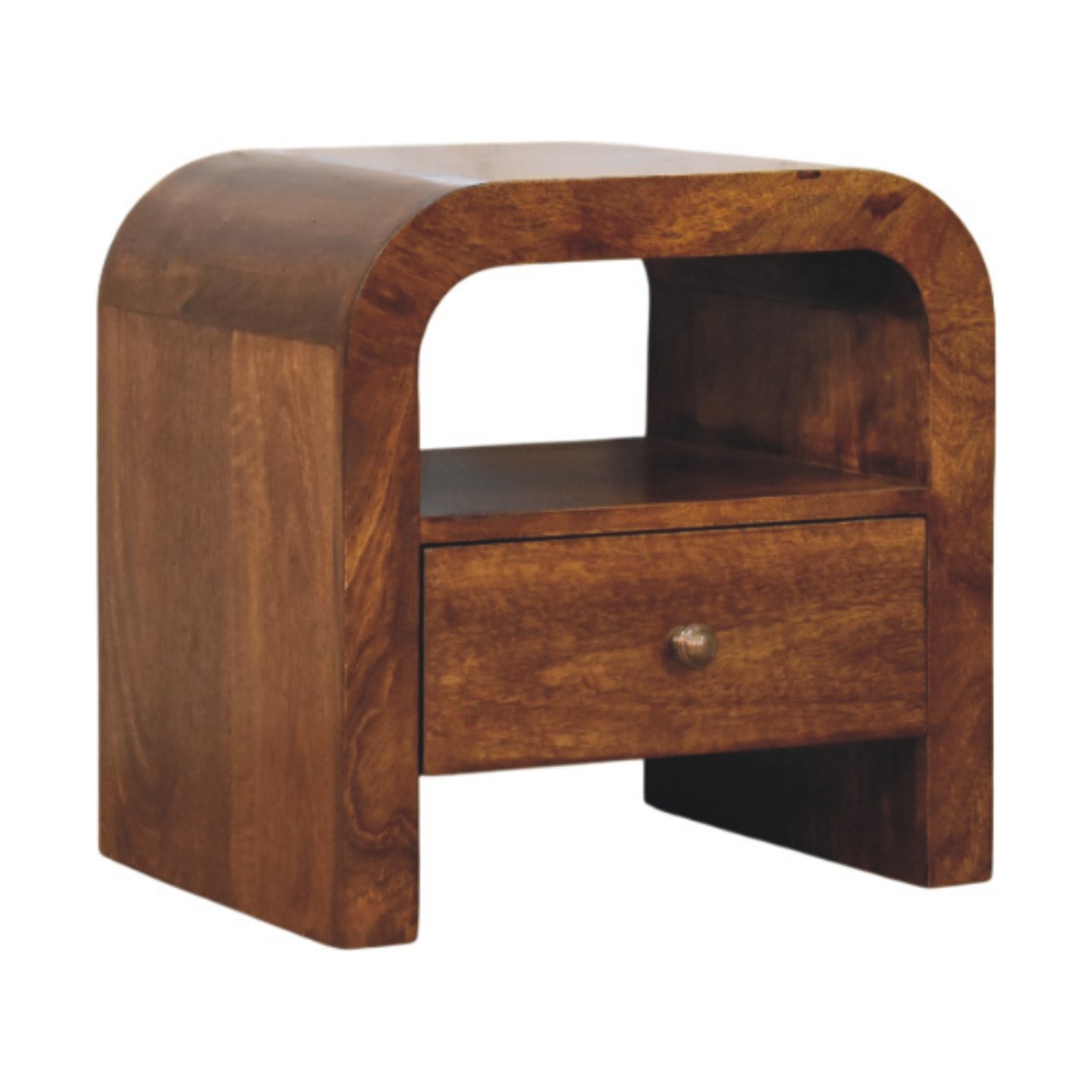 Solid Wood Darcy Nightstand with 1 Drawer and Open Shelf