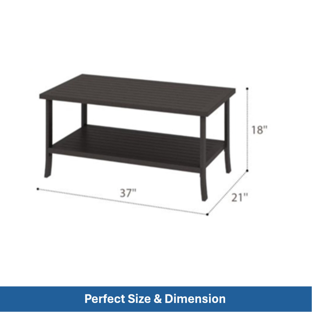 3-Piece Metal Patio Furniture Set, 5-Seat All-Weather Conversation Sofa