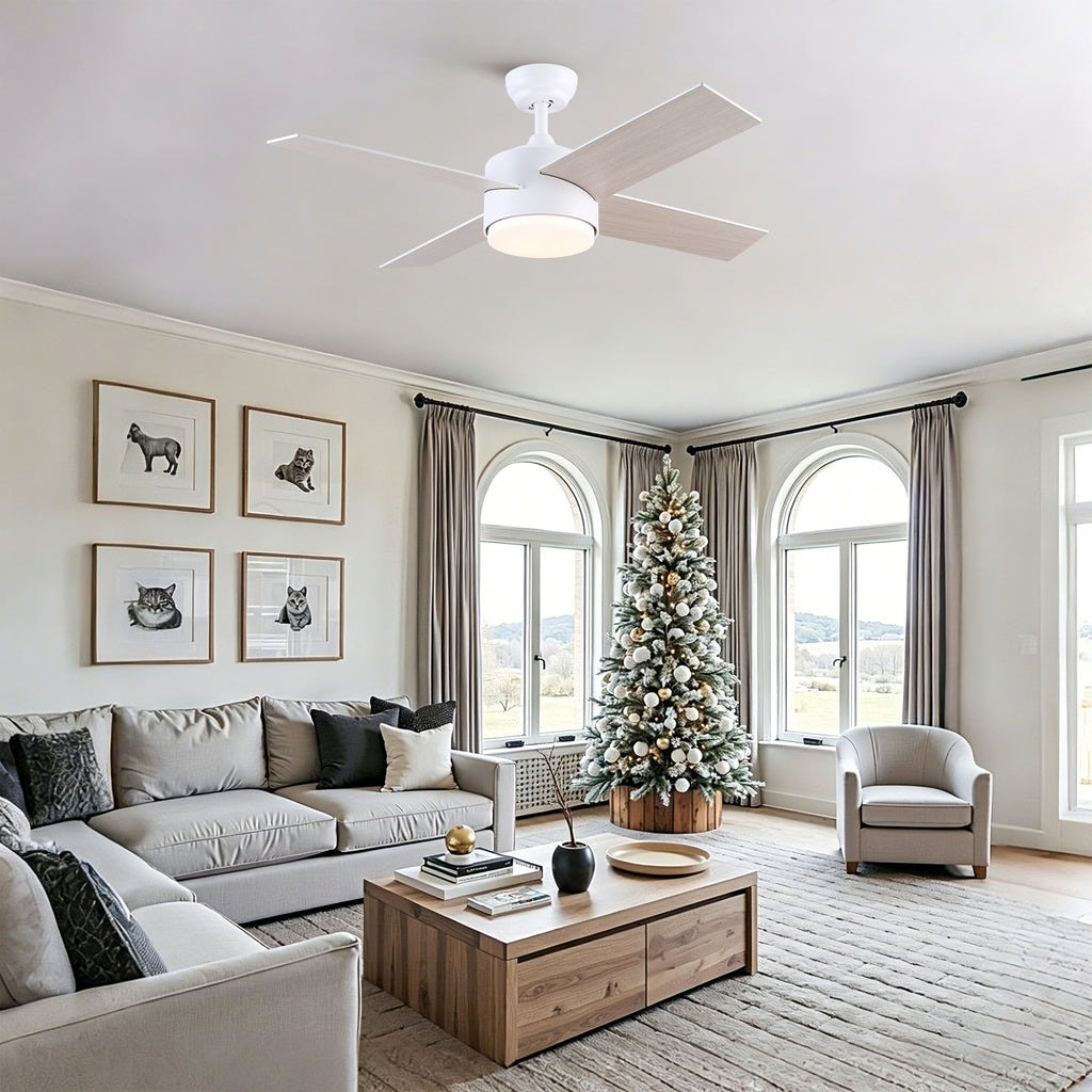 44" Ceiling Fan with Lights & Remote - Matte Finish