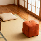 Comfortable Brown Corduroy Square Ottoman Foot Rest