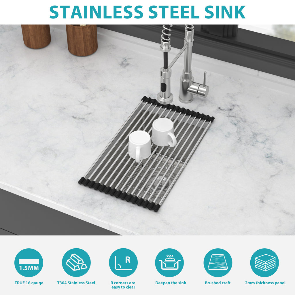 12 Inch Undermount Sink - 12" x 18" x 8" Stainless Steel